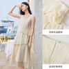 Irregular ruffled sleeveless dress