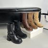 Reemoor короткие ботинки на толстом каблуке женские ботинки Мартин новая платформа ретро западные ковбойские ботинки Ruimu