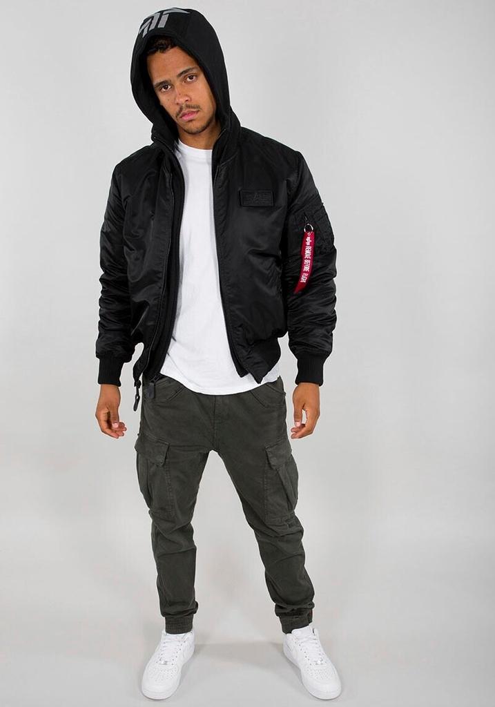 Зимняя куртка Alpha Industries MA-1 ZH Back Print (128113) черный/светоотражающий