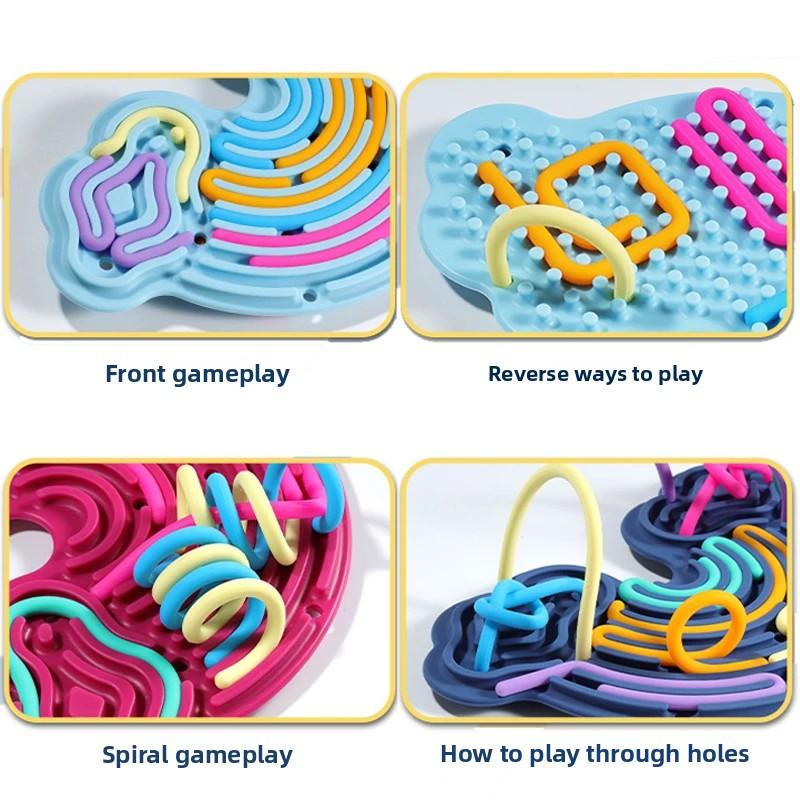 Креативная радужная облачная силиконовая сенсорная доска для занятий, игрушка для тренировки цвета, двусторонняя развивающая доска, развитие мелкой моторики и веселая игра