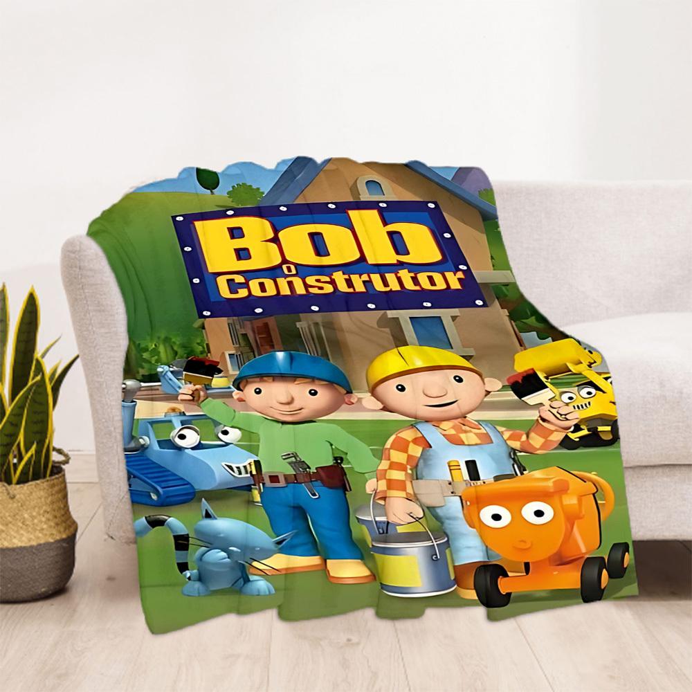 1pc Bob the Builder Outdoor Blanket Lightweight Flannel, All-Season Use for Sofa, Bed, Travel, Camping, Living Room, Office, Couch093