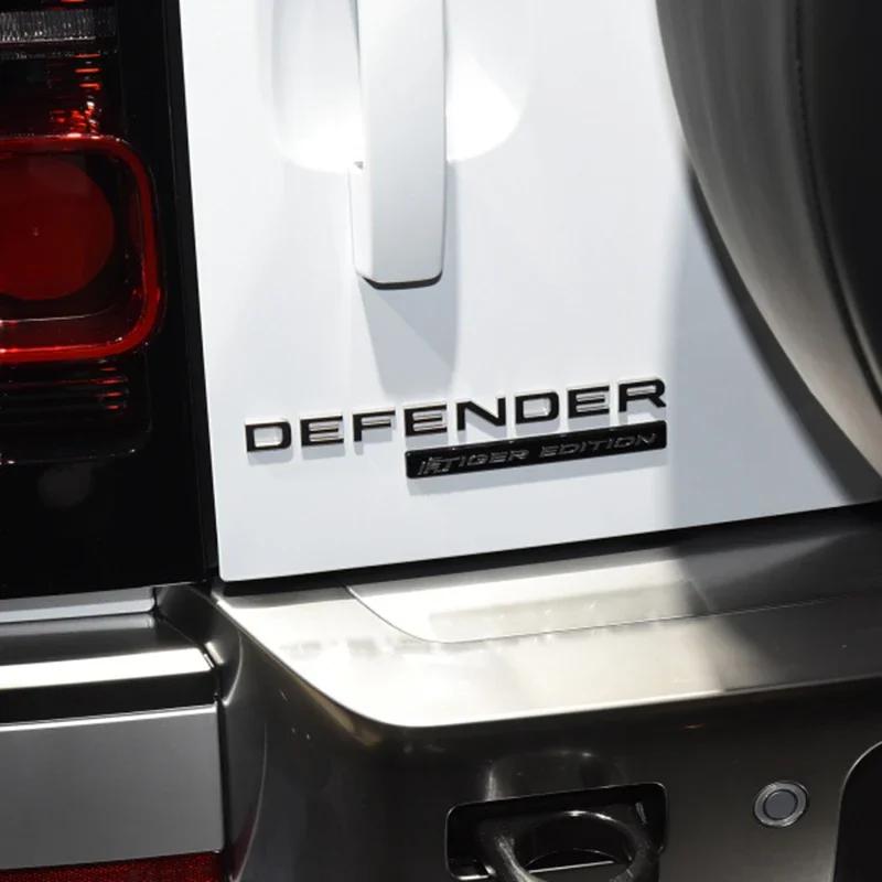 CSU3  1pc 3D ABS car decorative car stickers bright black/Silver Defender back door letter logo badge Accessories