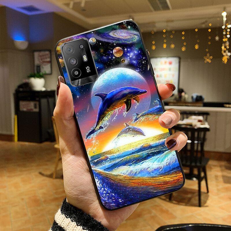 Чехол для телефона Funda Dance Of Dolphin для OPPO A74 A94 5G A3S A5 A5S A9 A12 A15 A15S A52 A53 A53S A72 A73 2020 A91 5G, чехол