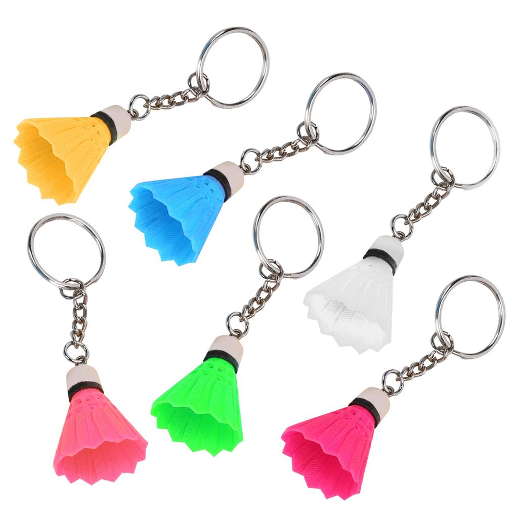 6Pcs Mini Simulation Badminton Keychain Keyring Pendant Fashion Hanging Decoration