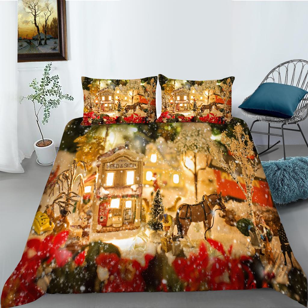 Christmas Bedding Set Christmas Luxury Duvet and Pillow Case 2 Pieces/3 Pieces AU240 * 270 Extra Large Home Bedding Set