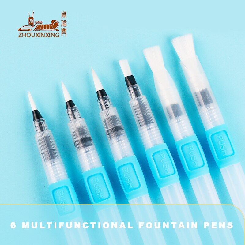 JOWOART 6 Многофункциональные перьевые ручки Кисть для ирригации Ручка для хранения воды Водорастворимый цветной карандаш Живопись Каллиграфия Художественные принадлежности