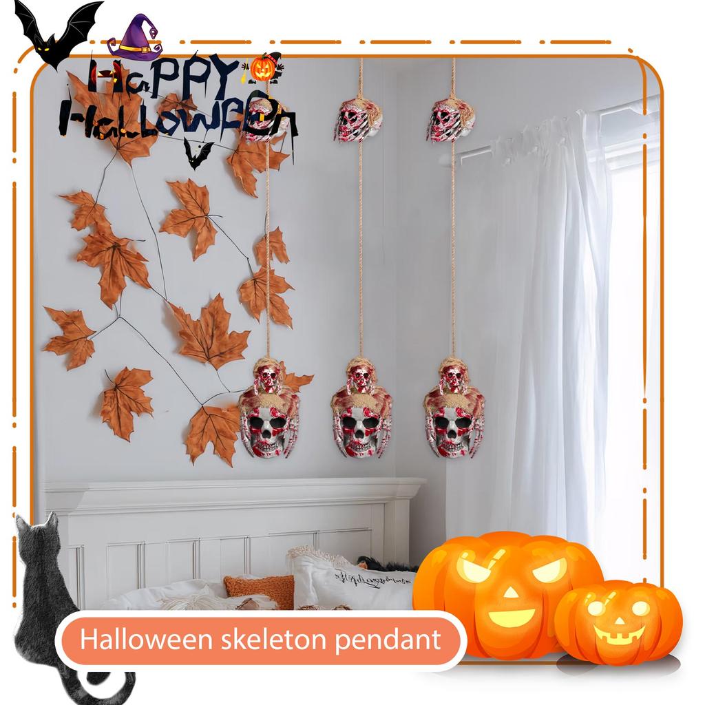 Хэллоуин Реквизит Подвеска Призрак Череп Кровоточащая Рука Симуляция Пластиковый Череп