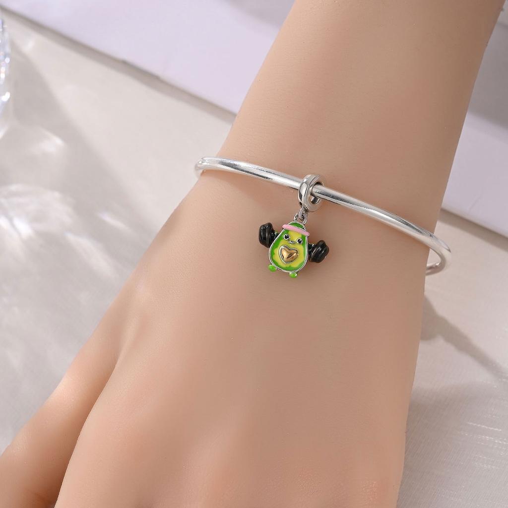 2026 Fruit Avocado Strawberry Cherry Pineapple Charm Charm Charm Beads DIY Jewelry Bracelet Accessories 925 Silver