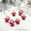 Santa Claus Red Flocked Glitter Christmas Tree Ornaments - 6 Colors
