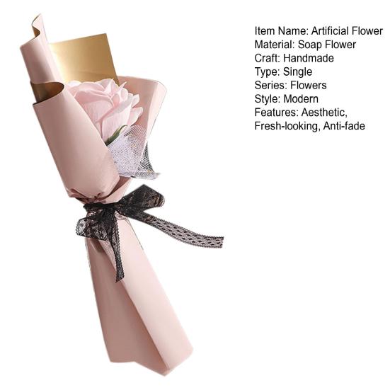 Мыльная роза Эстетичная Не вянущая Не выцветающая Реалистичная Декоративная Свежевыглядящая На День святого Валентина Одиночная