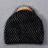 Hat Pompom Of Raccoon Women Winter Beanie Angora Knit Double Layers Warm Accessory For Autumn Cold Weather Sports Skiing Outdoor