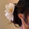Sweet Yulan Flower Hair Claw Elegant Women Hair Accessories White Magnolia Shark Clip  Vacation