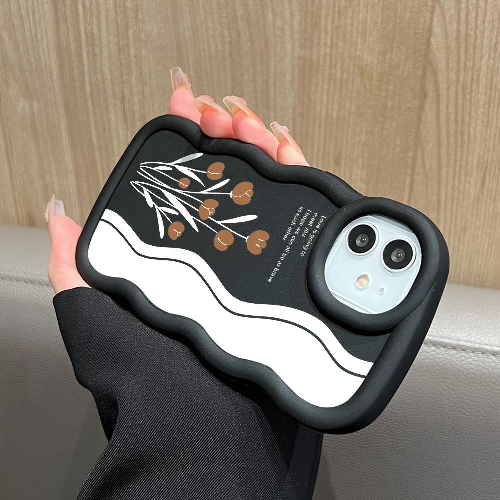 Tulips Pattern Soft Phone Cover for Samsung Galaxy A52 A73 A12 A11 S24 Ultra 5G S23 S22 S21 S20 FE Wave Edge Shockproof Protective Rubber Case