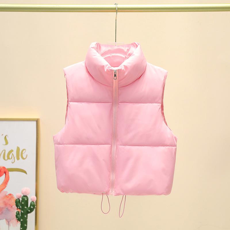 Women Autumn Winter Short Vest Stand Collar Warm Casual Elegant Sleeveless Coats Outdoor Quilted Travel Jackets Clothes