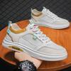 Summer Low-Cut Lightweight Breathable Men's Shoes with Hollow Mesh Leisure Fashion Sports White Board Shoes