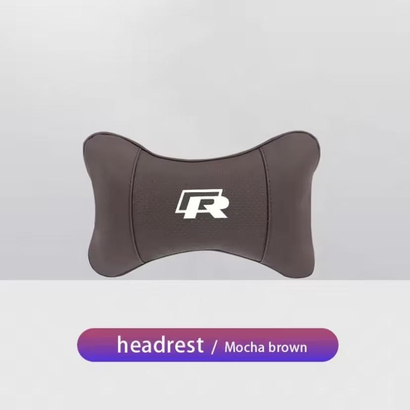 1Pcs Car Seat Headrest/Lumbar Auto Logo Neck Pillow For VW GTI Polo Passat B6 B7 Golf MK7 Tiguan Jetta Beetle Arteon CC Hub Cap zj6