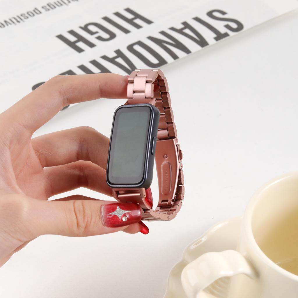 Металлический ремешок для Huawei Band 10 9 8 NFC Аксессуары Замена из нержавеющей стали наручный браслет correa Huawei Band 10 ремешки для часов