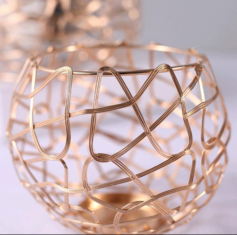 3pcs/set Nordic Style Romantic Candlestick Iron Geometric Candle Holders Home Decoration Metal Craft