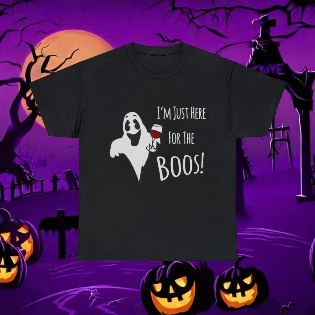 I'm Just Here For The Boos Halloween Graphic Tee Shirt, S-5XL