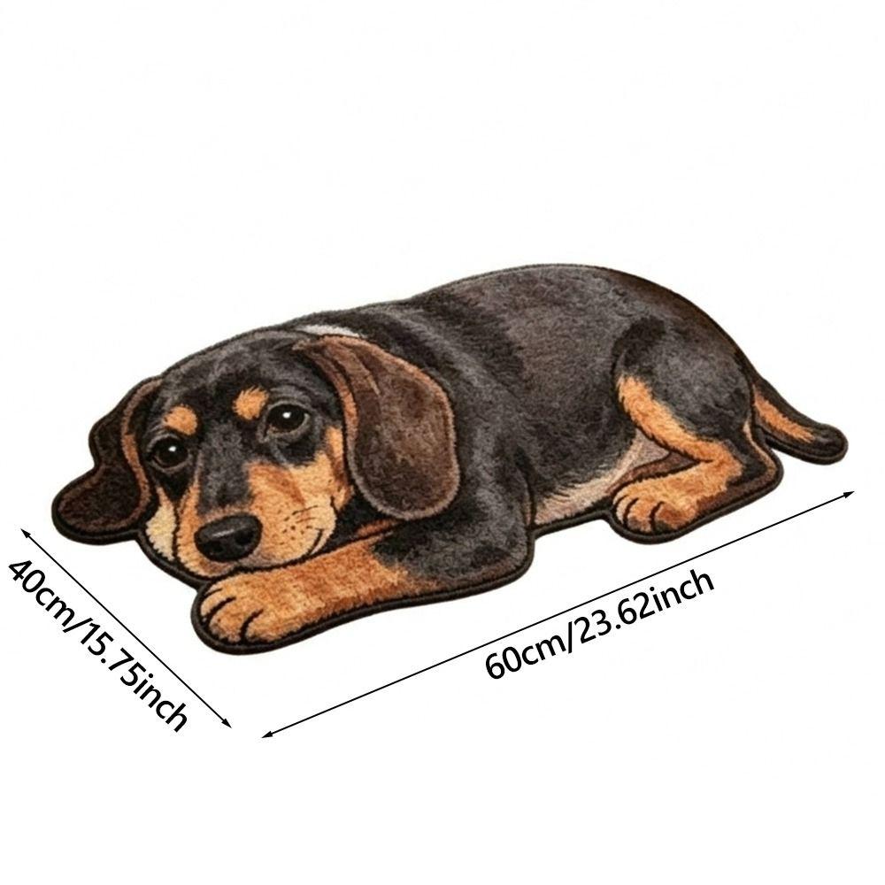 Non-Slip Dog-Shaped Rug Soft Bedroom Bedside Mat Fun Cartoon Animal Carpet Home Decoration