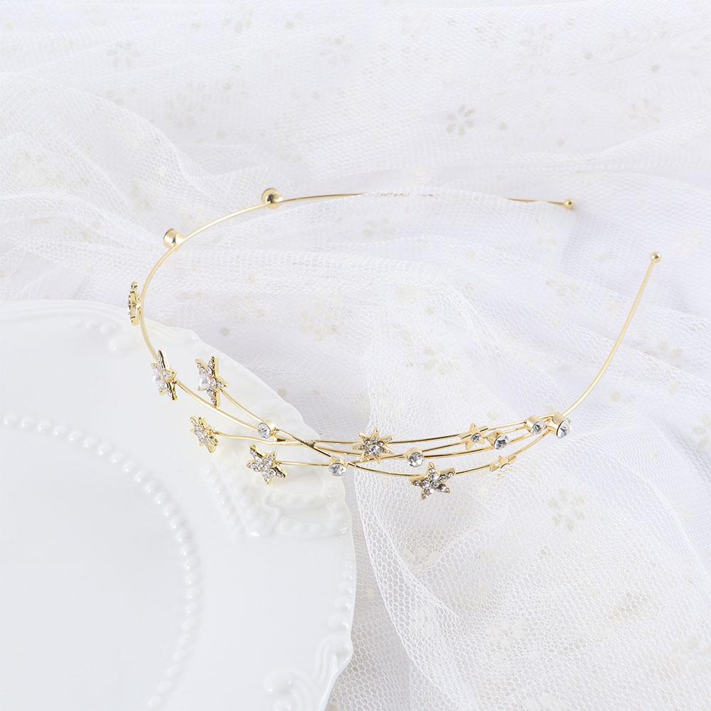 Sweet Hair Hoop Rhinestone Women Girls Star Headband Braided Tool Hollow Leaves Crystal Hairbands