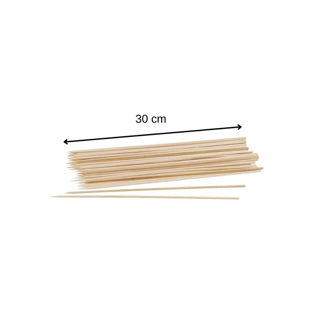Set of 70 Wooden Skewers 30 Cm Fackelmann Barbecue Ref. 9944350