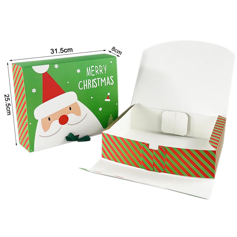 2pcs Christmas Gift Packaging Box Santa Claus Candy Cookie Box 2025 Christmas Decoration for Home Xmas Noel New Year Party 2025