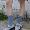 Monochrome [online Exclusive]25 Rough Dyeing Socks (smoke Blue)