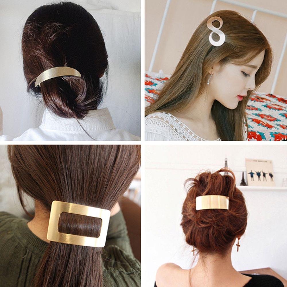 Hair Accessories Barrettes Girls Hairgrips Metal Hairgrips Horsetail Clip Geometry Hair Clip