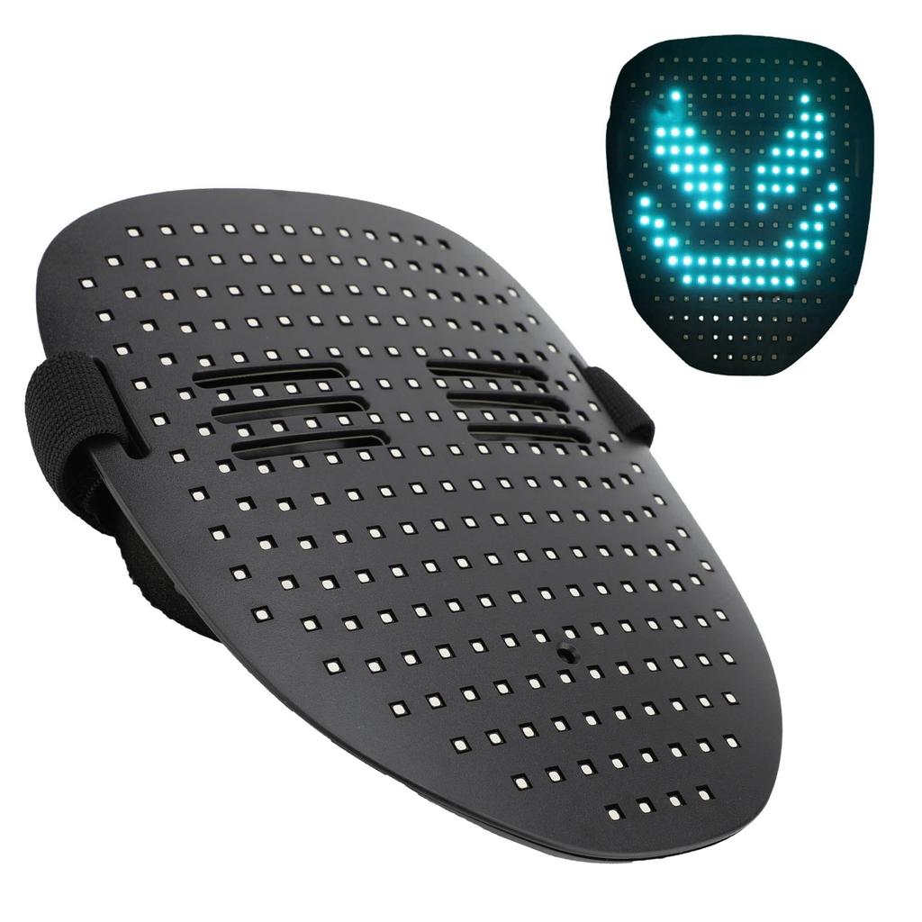 LED Party Face Cover 50 Modes Rechargeable Light Up Transforming Face Cover with Gesture Sensing 5V