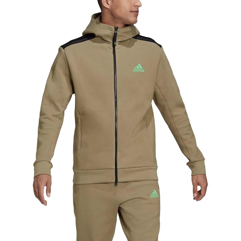 Adidas Спортивная куртка с капюшоном с логотипом Alphabet Мужские куртки Зеленый H39842