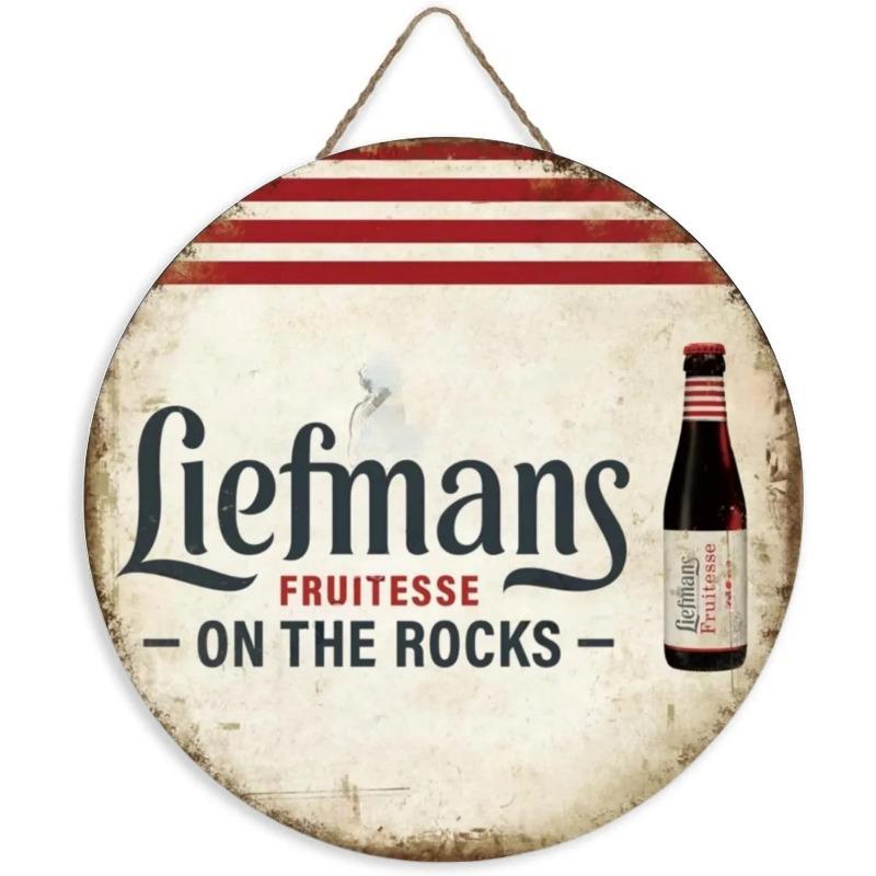 Деревянная винтажная декоративная круглая деревянная вывеска для пива, настенный декор, настенная доска для бара, клуба, мужской пещеры, настенный декор для дома из дерева для двери, стены, дома