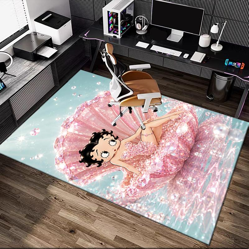 1pc Betty Boop Rug, Comfortable Printed Home Area Carpet, Cozy Office Chair Rug