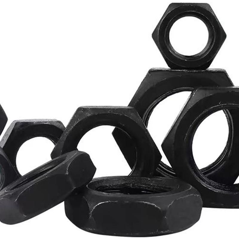 Гайки шестигранные тонкие черные 8.8 класса