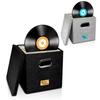 Foldable Vinyl Record Storage Boxes Cotton Linen Fabric Storage Boxes LP Record Organizer  for Home