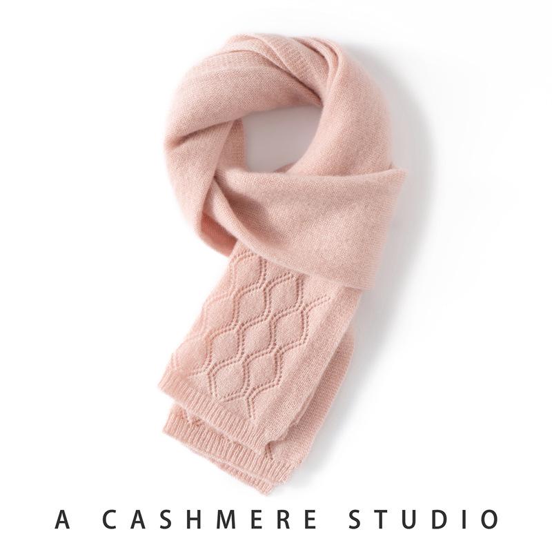 Women's 100% Pure Cashmere Scarf - Warm, Versatile Knit for Autumn/Winter Fashion