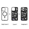 CASEEVO Для iPhone 16 Pro Магнитный чехол Совместимый с MagSafe ТПУ Акриловая крышка со сменной задней панелью с бабочками