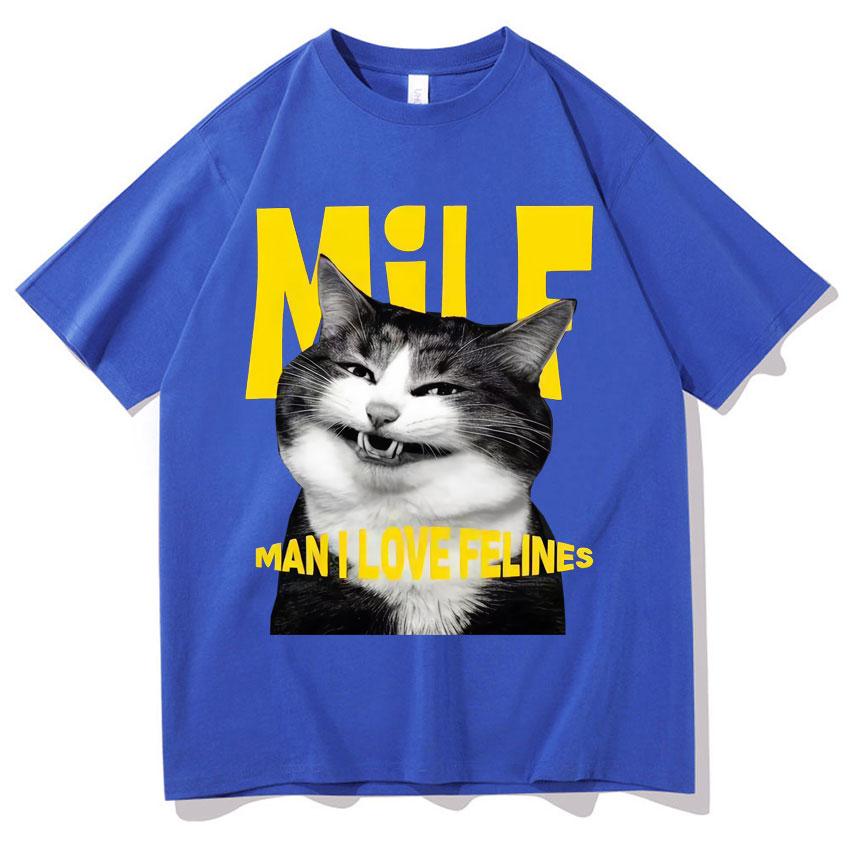 Смешной мем El Gato Кот Графика MILF Унисекс Я Люблю Кошачьих Футболка с коротким рукавом Летняя Повседневная Мода Хип-хоп Высококачественные Футболки