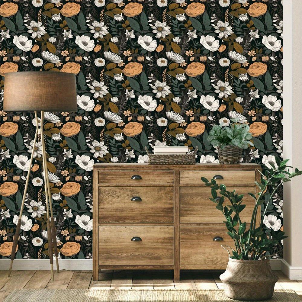 1 рулон самоклеящихся цветочных обоев, винтажная самоклеящаяся контактная бумага, съемные розы, водонепроницаемый настенный и плиточный декор для спальни, кабинета