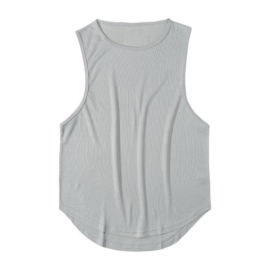 Мужской летний спортивный жилет с круглым вырезом, хорошая воздухопроницаемость, сплошной цвет, без рукавов, впитывающий пот, быстросохнущий пуловер, майка для бега для тренажерного зала и фитнеса