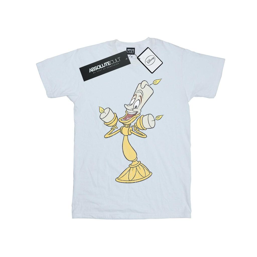 Disney Mens Beauty And The Beast Lumiere Distressed T-Shirt