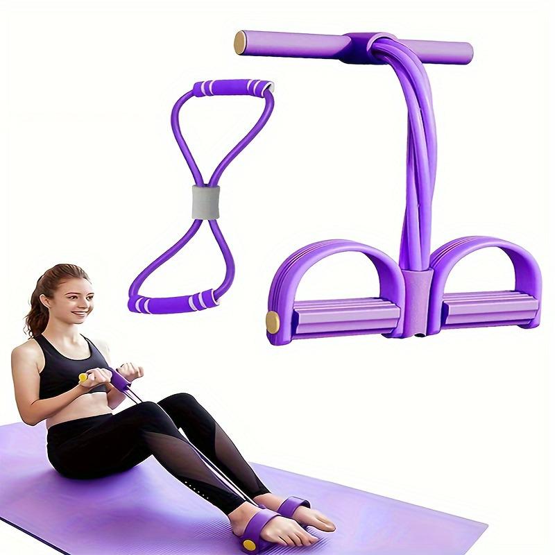 Arm & Leg Resistance Trainer with Foot Pedals – Sit-up Abdominal Workout Rope.