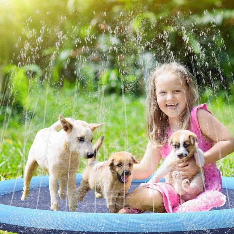 Colorful Pvc Pet Splash Pad Fun Summer Water Play Mat For Children And Dogs