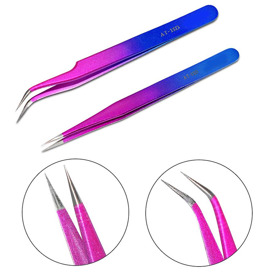 Tweezer for Nail Art Stainless Steel Nail Art Tweezers Rhinestones Picker Gradient Nipper Picking Clip Eyelash Extension
