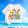 Детская футболка с принтом Pokémon 2026, Повседневная с круглым вырезом, Короткий рукав, Пикачу, Свободный летний топ для мальчиков