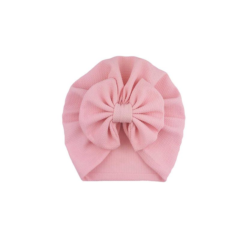 Bowknots Baby Hat Soft Turban Solid Big Bow Girl Bonnet Cap For Newborn