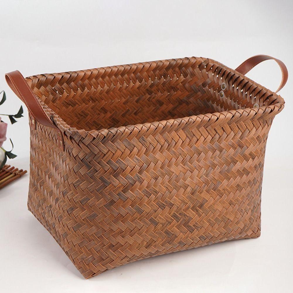 Portable Dirty Clothes Basket Brown Home Storage Retro Storage Basket Home Furnishings