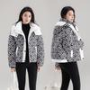 Women's Cotton-padded Coat New Loose Winter Warm Fashion Printed Coat Thickened Hooded Cotton-padded Coat for Small Size