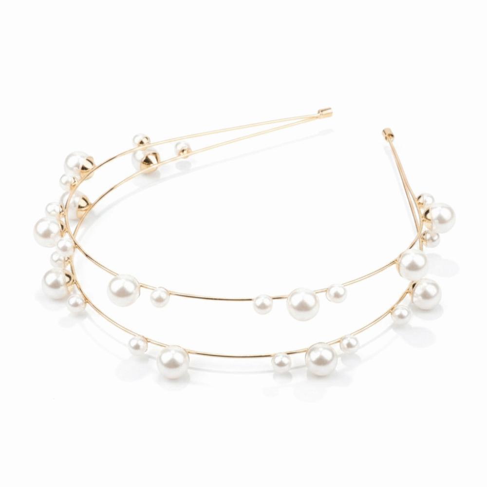Natural Pearl Pearl Hair Band Double Layered Pearl Headband Versatile Bridal Hair Crown For Girls
