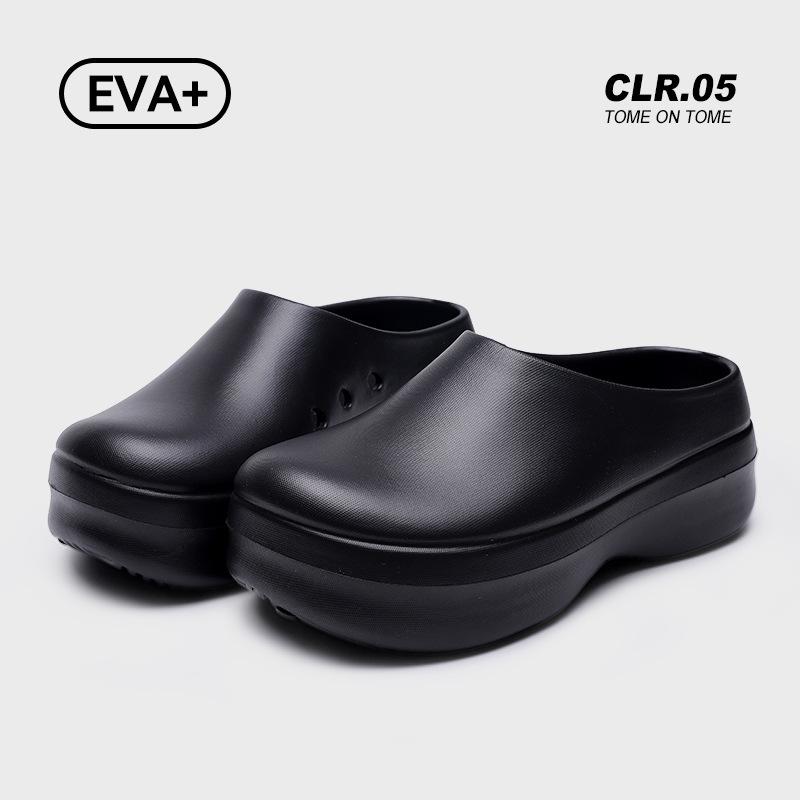 Баотоу поварская обувь женская летняя уличная водонепроницаемая полузакрытые тапочки мужские домашние комнатные нескользящие туфли Мюли